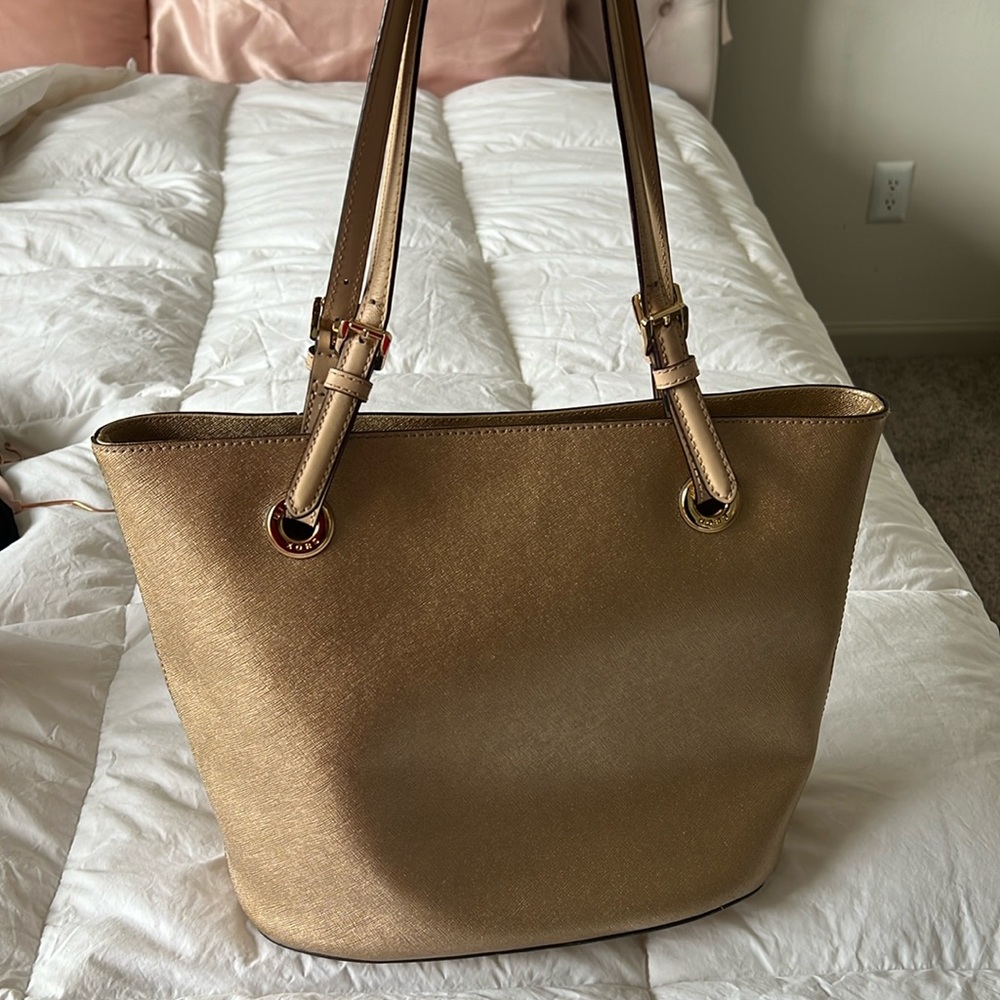 Gold MK Tote Bag